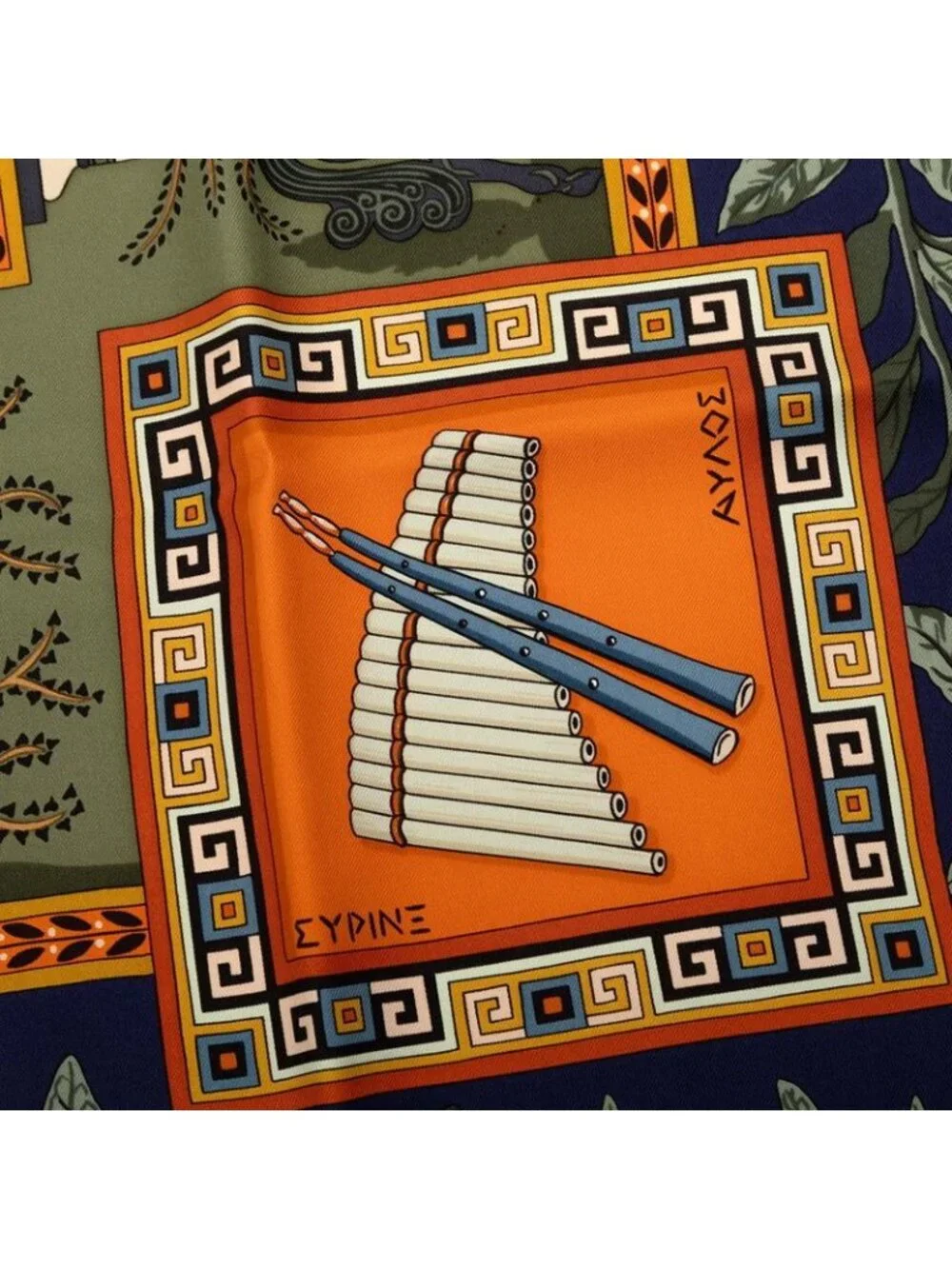 Hermes Carre 90 Musique Des Dieux Music of the Gods Scarf Large Multicolor Silk